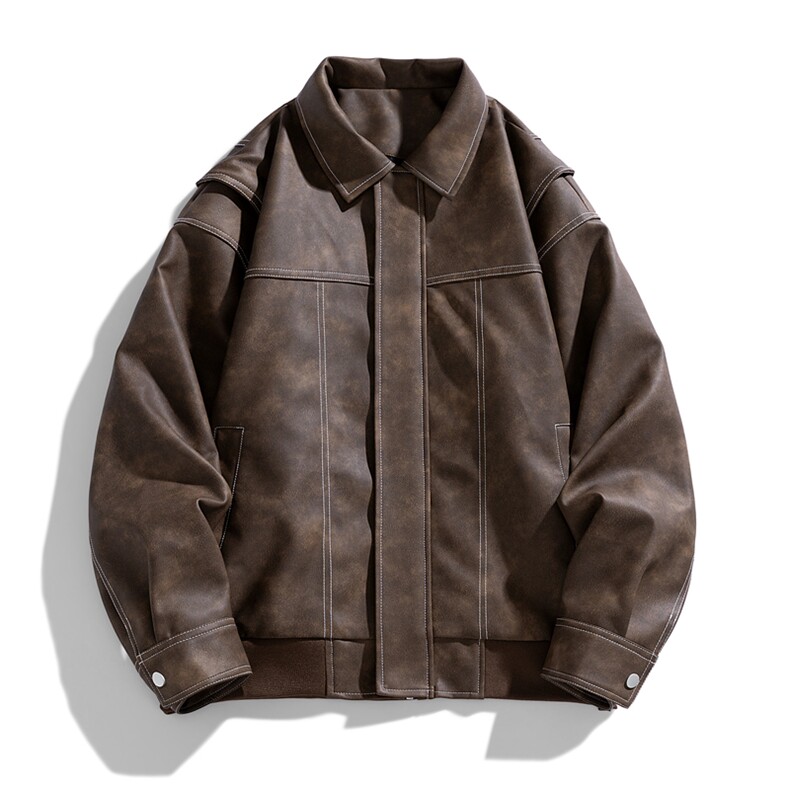 高街机动皮衣美式潮牌骑行服皮夹克外套光板A406JK1232特P83,男装夹克,星座309（原A406）