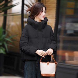短款连帽羽绒服女2025年冬季新款小个子加厚保暖面包服白鸭绒外套图片