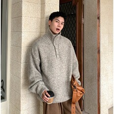 男士高领毛衣冬季加厚针织衫男韩系宽松潮牌打底衫上衣毛衫，男装T恤，星座506A