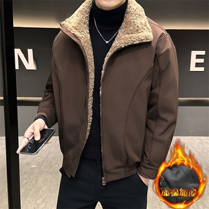 2025新款羊羔毛领棉衣冬季新款棉衣外套男士衣款宽松加棉加厚棉衣图片