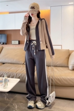 休闲运动女夏季2026新款气质减龄高级感短袖卫衣阔腿裤，女装套装/套裙，网红馆