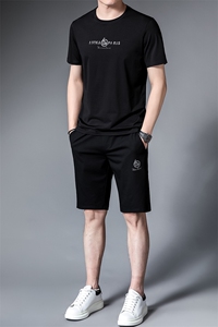 男装2022套装男冰丝薄款夏装POLO衫免烫衣服中老年短袖长裤三件套图片