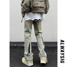 2025春季新款港风外景大码个性高街牛仔裤子M-5XGK23152-P60，男装牛仔裤，电商A022