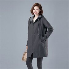 2024年棉衣加厚加棉纯色棉服中长款3694款连帽中长款棉衣/棉服，女装棉衣/棉服，秋牧寒烟