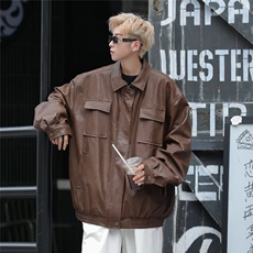 春秋机车服皮衣男原PU好皮双层气春季男青年痞帅皮夹克外套W9287，男装夹克，星座1116A-1（原606A）