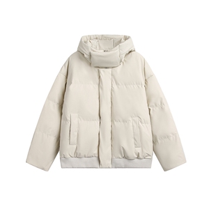 2025冬款PU皮立领双开拉链羽绒服-5611-378图片