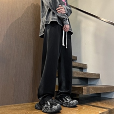 港风秋冬重工绣花华棉拖地裤宽松休闲长裤男K23312-P55，男装休闲裤，星座717