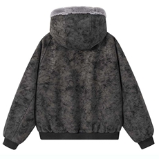 现货高品质美式高街冬季重磅座山雕大毛毛领pu皮棉衣男女加厚外套，男装皮衣，电商A486