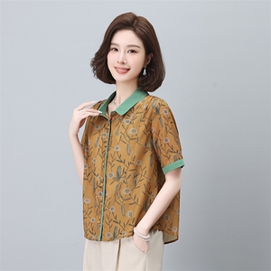 夏季冰丝棉麻女夏装2024新款妈妈洋气时尚休闲亚麻图片