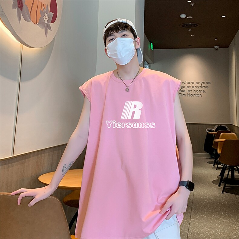 美式直播抖音得物品质纯棉250克无袖背心T恤T2537P25控39，男装背心/马甲，电商C408-1(原B339-1)