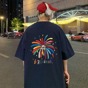 T829港风潮牌高街美式短袖T恤男夏季新款宽松半袖ins重磅纯棉体恤图片