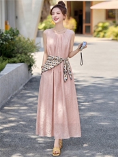 2026夏季新款，简约时尚无袖超仙插歇裙，上身显瘦，女装连衣裙，欧米莱