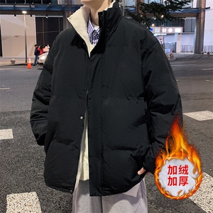 ！2023秋冬新款男士加绒加厚纯色棉衣百搭棉服外套MY100特P75图片