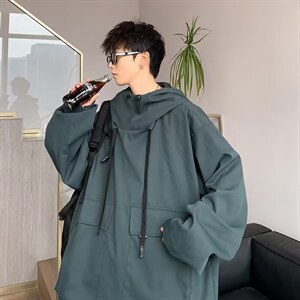 vintage工装夹克日系机能冲锋衣外套男薄款连帽防晒衣 W3691-P45图片