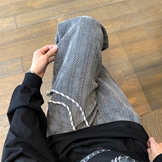 麦穗纹休闲裤男春季新款港风宽松长裤K8056-特P29无差价，男装休闲裤，星座214-3