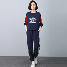 卫衣套装女2024新款春秋款时尚洋气爆款中年妈妈运动休闲两件套潮，女装套装/套裙，忆绮罗