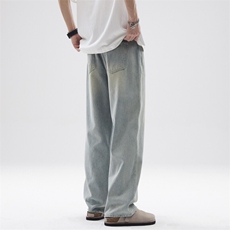 春款潮流宽松水洗做旧直筒休闲牛仔裤A161-K8660，男装牛仔裤，电商A161