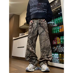 Verborgen迷彩工装裤baggy宽松阔腿直筒水洗美式潮牌水洗7674/P55图片