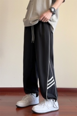 直播数据款春季新款撞色侧条纹伞兵裤宽松直筒休闲裤K503-P32，男装休闲裤，星座914-3