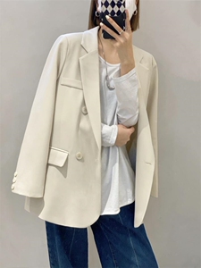 春季新款双排扣西装图片