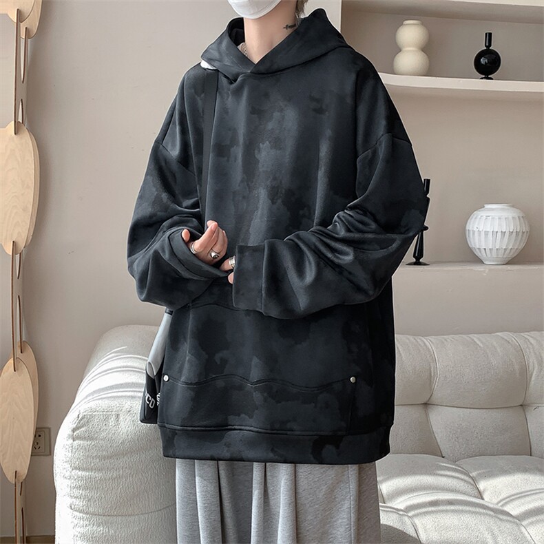 现货WY10085-特P50360g面料扎染高品质宽松连帽卫衣,男装卫衣,电商A059