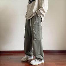 日系秋季新款口袋工装裤抽绳束脚宽松休闲裤B315-K23399-p45控58，男装休闲裤，电商B315