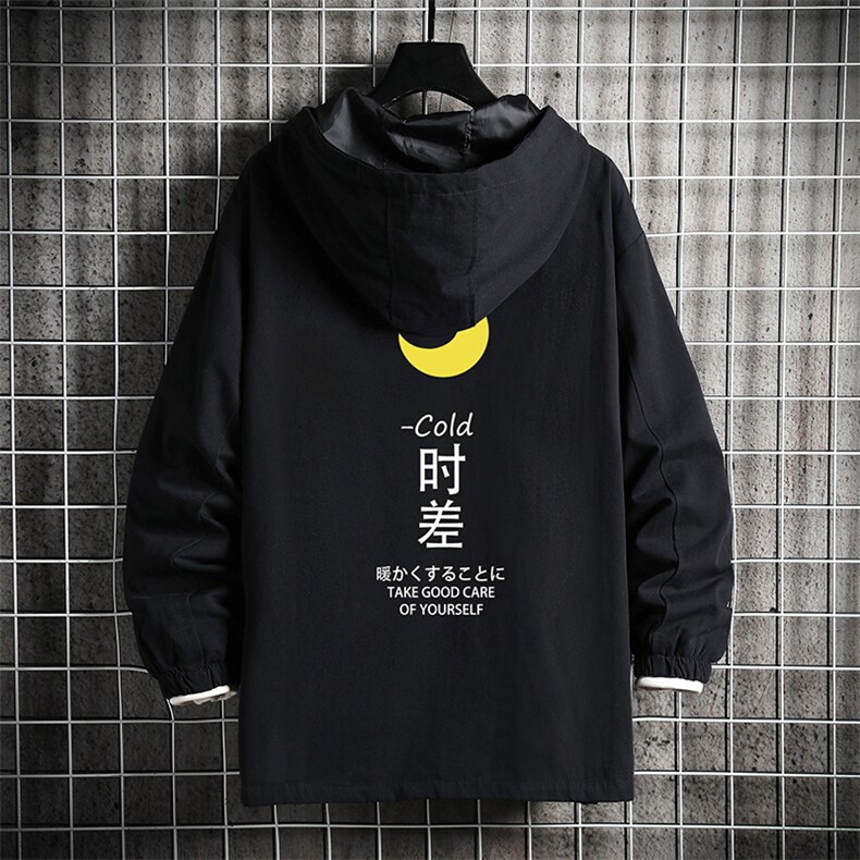 JK41047-P85 加棉款-P115 纯棉连帽夹克男士大码工装夹克男 网格图片