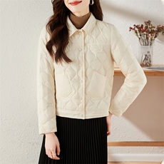 2024冬季新款羽绒服单排扣90%白鸭绒短款休闲款，女装羽绒服，蝶眷