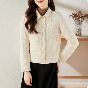 2024冬季新款羽绒服单排扣90%白鸭绒短款休闲款图片