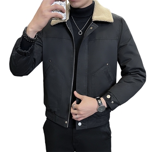 冬季新款羽绒服短款夹克羊羔毛领羽绒服标80绒带报告-8802图片