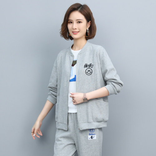时尚休闲刺绣外套女宽松显瘦百搭长袖上衣春秋新款韩版学生夹克,女装短外套,依恋蒂丝