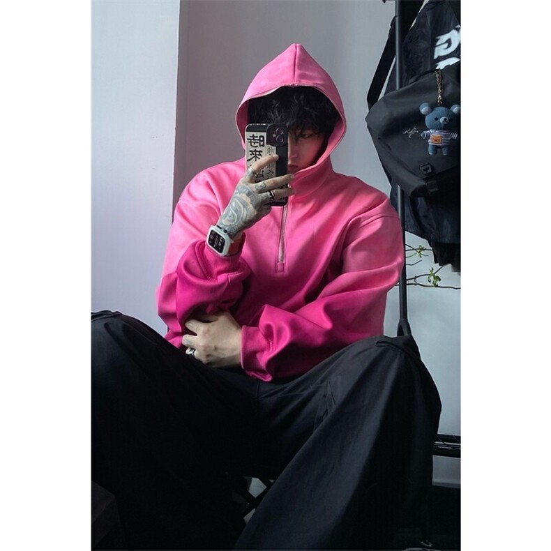 档口图何秋亊同款渐变色卫衣设计感拉链连帽外套WY888-P65,女装短外套,星座1213