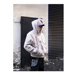 美式复古座山雕短款连帽毛领棉服女冬派克服棉衣外套图片
