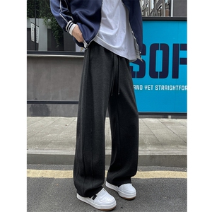 25秋季新款潮牌羚羊绒斜纹宽松休闲弯刀裤男5012特批48图片