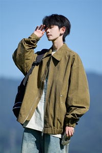 JK8865-P78 L-9XL2025秋冬新款大码翻领夹克外套 控128图片