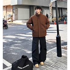 现货美式高街休闲夹克冬季立领纯色三防户外工装加厚棉服外套，男装夹克，电商A443