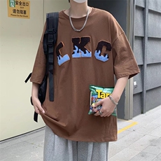 夏季潮牌男士短袖t恤男潮流上衣纯棉精梳半袖体恤衫TC34P32，男装T恤，星座1116-2