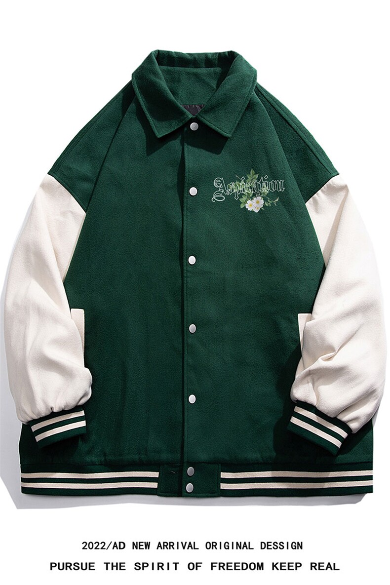 白底22秋季西海岸嘻哈潮流翻领棒球服夹克外套G605P85控108,男装夹克,电商A247-1