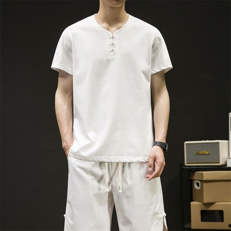 夏季复古唐装薄款风男短袖复古套装单上衣P50套装P100，男装休闲套装，星座1105-3