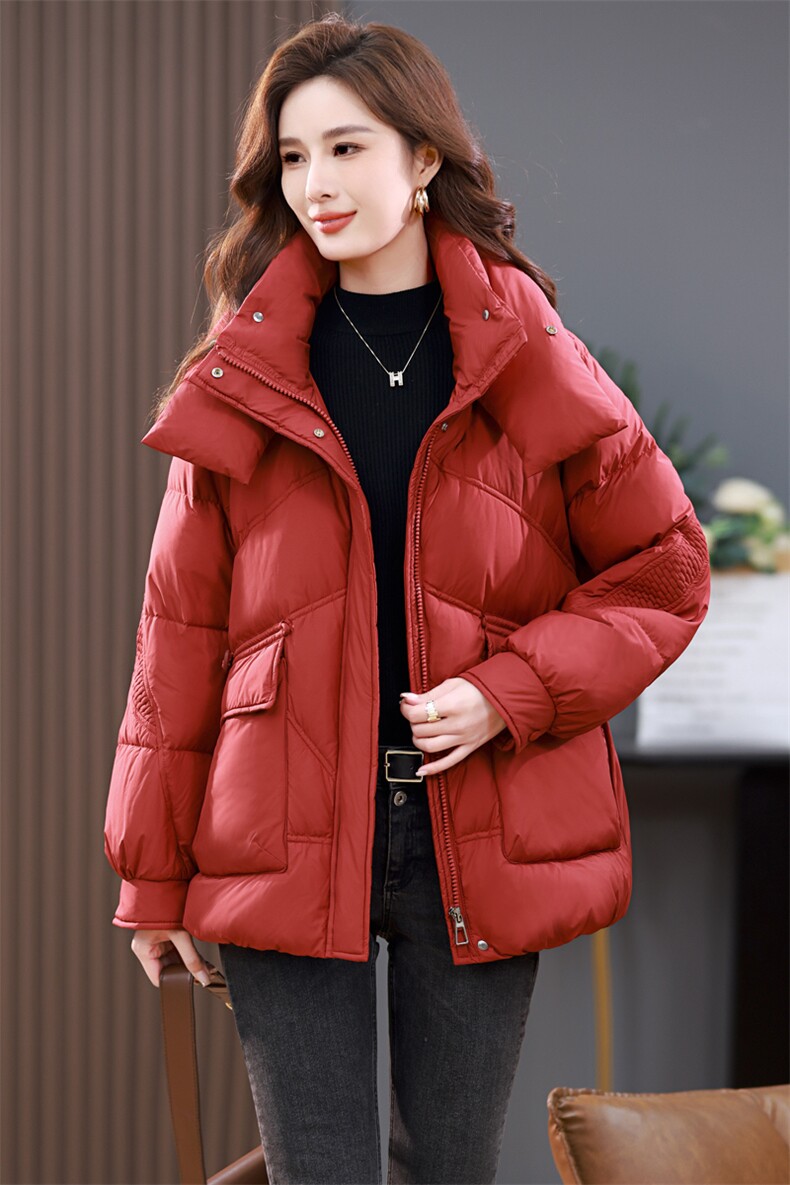 2023年秋冬季新款白鸭绒羽绒服女中长款加厚保暖外套女连帽衫冬装,女装羽绒服,简韵佳