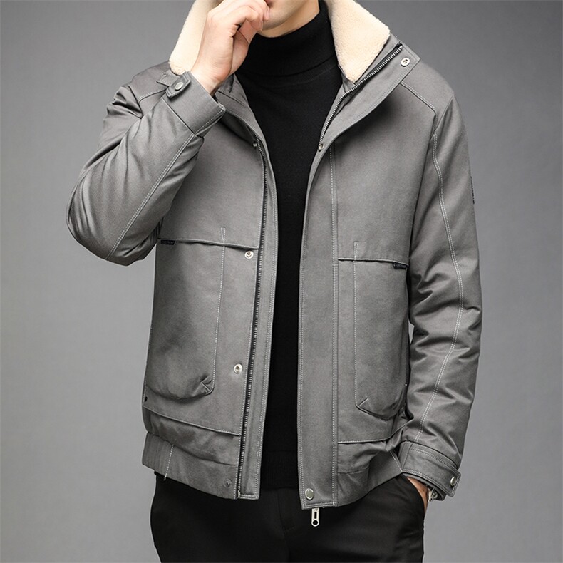 AN9828钱塘2020-3秋冬新款男士翻毛领休闲保暖羽绒服外套P260,男装羽绒服,钱塘207-3