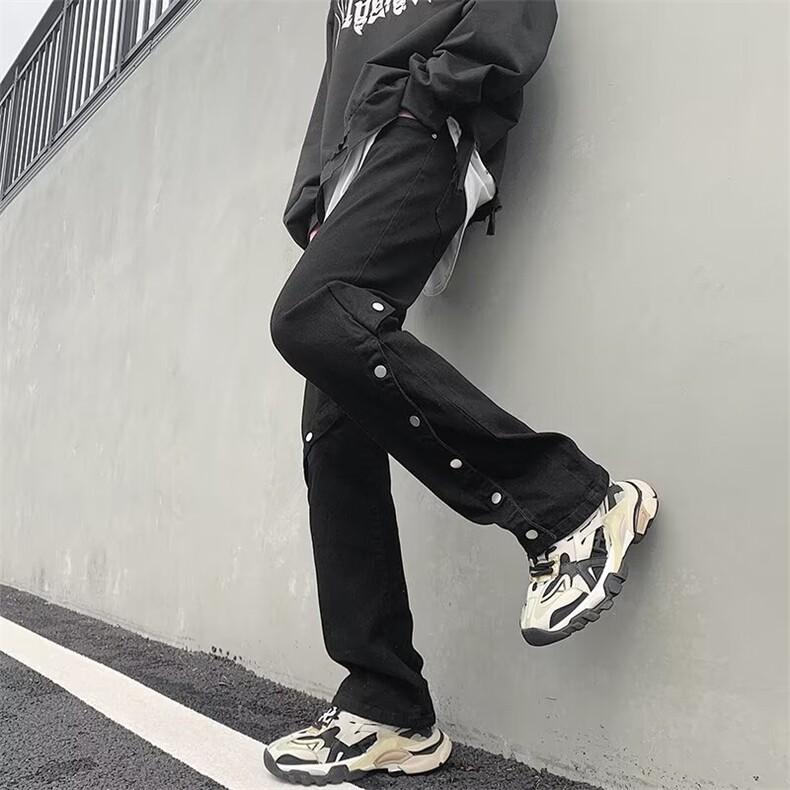 2024夏季新款美式ins高街小众排扣牛仔裤N0663-P48,男装牛仔裤,星座308B-2