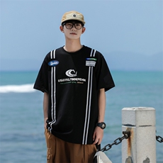 2024夏季新款宽松潮流半袖美式街头运动短袖t恤现货T1741-P32，男装T恤，星座512-4