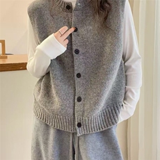 2025年秋季领开衫马甲时尚百搭通勤，女装马甲，胜酷羊绒