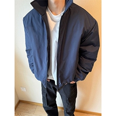 网图现货无拉链纯色版棉衣美式飞行夹克防水翻领棉服男A1088-P65，男装夹克，星座1505