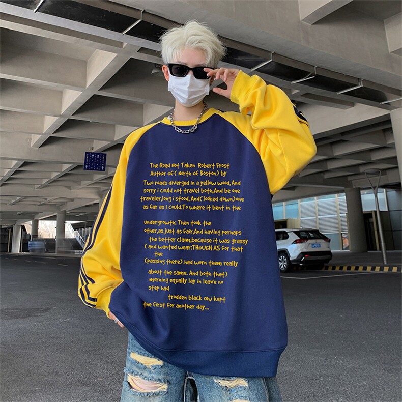 抖音得物供货提供视频秋冬重磅美式宽松织带圆领卫衣0707,男装卫衣,电商A486