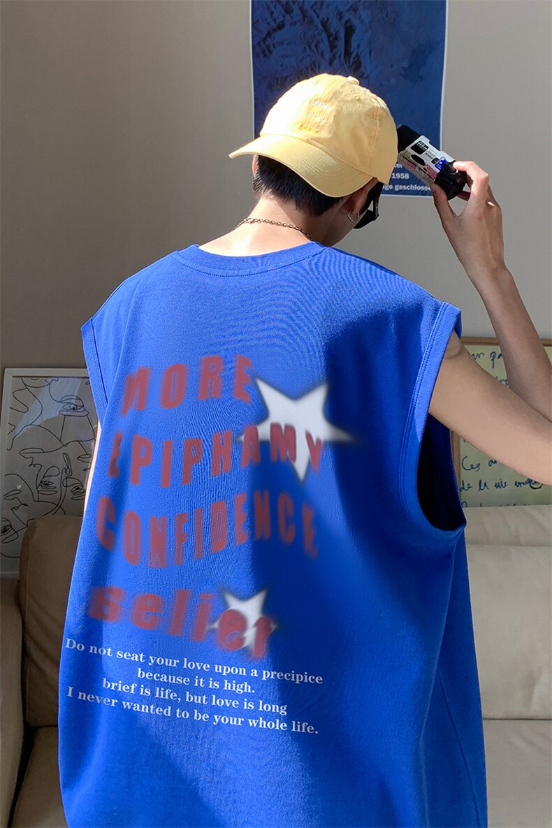 男装背心/马甲/坎肩夏季字母五角星印花无袖T恤B239-1236-P23,男装背心/马甲,星座514-2(原B239)