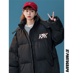 中性风22秋冬新品潮牌印花立领面包服连帽棉衣外套MY208P115控158图片