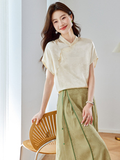 新中式国风套装女2025年夏季新款高级感减龄改良旗袍马面裙两件套，女装套装/套裙，新依时派