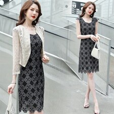 外搭配吊带裙子穿的小披肩春秋款夏季高贵旗袍开衫短款薄罩衫外套，女装蕾丝衫/雪纺衫，婵米儿